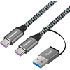 PremiumCord Kabel USB-C ( USB 3.2 GEN 2, 5A, 100W, 20Gbit/s ) bombažna pletenica, 2 m