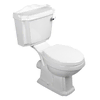 AQUALINE Retro WC Kombinacija ANTIK z Zadnjim Odtokom, Brezrobna, Bela