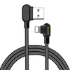 Mcdodo DVOSTRANSKI KABEL LIGHTNING Z 90° KOTOM ZA IPHONE 11 12 13 14 LED 3M
