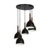 Luster na sajli NOAK WOOD 5xE27/15W/230V crna/bukva