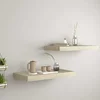 Plutajuće zidne police 2 kom boja hrasta 50 x 23 x 3,8 cm MDF
