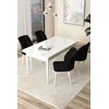 Hanah Home Set Trpezarijski sto i 4 stolice Arp, Crno-beli