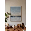 WallXpert uramljena slika 115218, apstraktni morski pejzaž sa plavim nebom i oblacima, 30 x 40 cm, beli ram