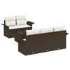 Vidaxl Vrtna sedežna garnitura 6 szt. Rjava in krem 55 x 55 x 37 cm