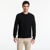 Pulover Calvin Klein Ls Textured Cotton Crewneck Sweater Black XL