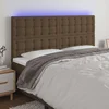 vidaXL LED posteljno vzglavje temno zeleno 160x5x118/128 cm blago