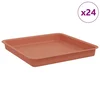Vidaxl Kvadraten cvetlični pladenj 24 szt. Kamnito rdeča 18 x 18 x 2 cm