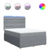 Vidaxl Box spring postelja z vzmetnico svetlo siva 160x200 cm žamet