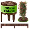 KADAX Vrtna palisada lesena ograja za trato, rjava 10x114 cm