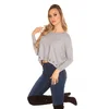Oversize pulover s kovinskimi obročki