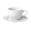 Garn. šolja za kafu Embossed Stripe 240ml 6/1 sa tanjirićima bela