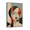 Canvas Slika na platnu Red lady, 50x75 cm, Sa ramom, Crni