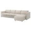 VIMLE Sofa 4-sed i lenjivac, Gunnared bež