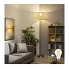 Brilagi - LED podna lampa CERIA 1xE27/40W/230V prečnik 40 cm bambus/mat hrom