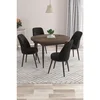 Hanah Home trpezarijski set Kea, sto i 4 stolice, ploča u dekoru drveta Baroque, crna tkanina Babyface