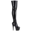 Pleaser Adore-3000 Blk Str Faux Leather/Blk Matte 42