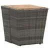 Vidaxl Čajna mizica siva 41,5x41,5x43 cm poli ratan in akacijev les