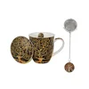 Duo 400 ml porcelanasta skodelica z infuzerjem - DREVO ŽIVLJENJA rjave barve Gustav Klimt
