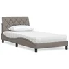 vidaXL Postelja z vzmetnico taupe 100x200 cm blago