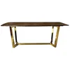 Casa Padrino luxury dining table brown/gold 200 x 100 x H. 75 cm - Dining room table with faux marble top - Dining room furniture - Luxury furniture - Luxury furnishings