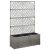 Sadilica s rešetkom i 3 posude 83x30x130 cm od poliratana siva
