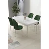 Hanah Home Set Trpezarijski sto i 4 stolice Nil, Zeleno-beli