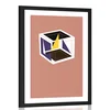 Plakat s paspartujem kocka v pisani izvedbi - 60x90 black