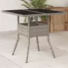 Vrtni stol sa staklenom pločom sivi 80 x 80 x 75 cm poliratan