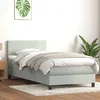 Box Spring krevet s madracem i LED svijetlo sivi 80x210 cm baršun