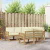 Set vanjskih sofa s jastukom 7 pcs Bijela i krem Poliester