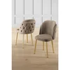 Hanah Home set trpezarijskih stolica Axle 8 kom, kapućino tkanina Babyface, zlatne metalne noge