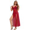 Red Sexy Mesh Lace Long Split Nightgown 2XL
