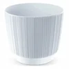 Prosperplast Plastični okrogel cvetlični lonček z utorjenim pokrovom, bel, 10,7 cm Ryfo