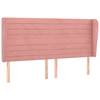 Vidaxl Vzglavje z ušesi roza 203x23x118/128 cm žamet