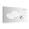Slika črno-beli zemljevid Slovaške republike - 40x30