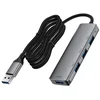 Hub postaja Acefast J17 4v1 USB-A - 4x USB-A 3.0, 5Gbps, 5V/3A, 1m - metal gray