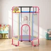 Costway Otroški trampolin 154 cm 6 v 1 z gimnastično palico gugalnico in obroči večbarven