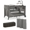 KINDERKRAFT prenosna posteljica z dodatki Joy 2, dark grey