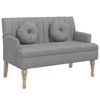 Vidaxl Klop z blazinami svetlo siva 113x64,5x75,5 cm blago