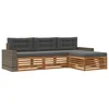 Set vanjskih sofa 4 pcs Prirodna i antracit Poliester