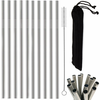 Set 10 inox ravnih kovinskih slamic za večkratno uporabo + krtačka