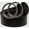 Belt with ring buckle black/silver