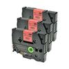 Komplet Brother TZe-411 / TZ-411 / PT / P-Touch 6mm kompatibilni trakovi (3) - črn izpis / rdeč trak
