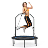 Northix Trampolin O101 cm z 2 upornima trakoma, mini trampolin z ročajem, nastavljivim po višini, črna + modra