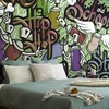 Tapeta veseli street art v zeleni barvi - 147x99