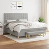 vidaXL Box spring postelja z vzmetnico svetlo siva 160x200 cm žamet