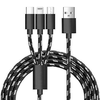 Podatkovni kabel 5A Super Charge - 3v1 - Lightning, Micro USB, Type C - pleten in ploščat