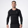 Polleo Mens Titan Compression Long Sleeve Shirt, Black - S