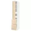 METOD / MAXIMERA Vis.el. s polic/4fiok/vrat/2front, bela/Askersund im. svetlog jasena, 40x60x220 cm