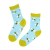 Sokisahtel Nogavice ZUMZUM merino wool socks with bees svetlo modra